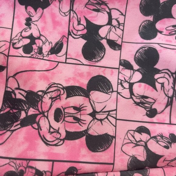 Disney Minnie Mouse leggings. Pink color with short denim shorts. Size 5. - Picture 5 of 9